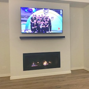 Stainless Steel Floating Mantel Shelf: Fireplace & TV Safe