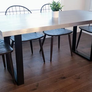 Table PONOMA® seamless brushed stainless steel, thickness 1.5&quot; + 28&quot; height legs