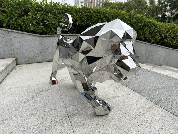 Stainless Steel Sculpture: Lion Leopard Panther Bear Wolf - Etsy