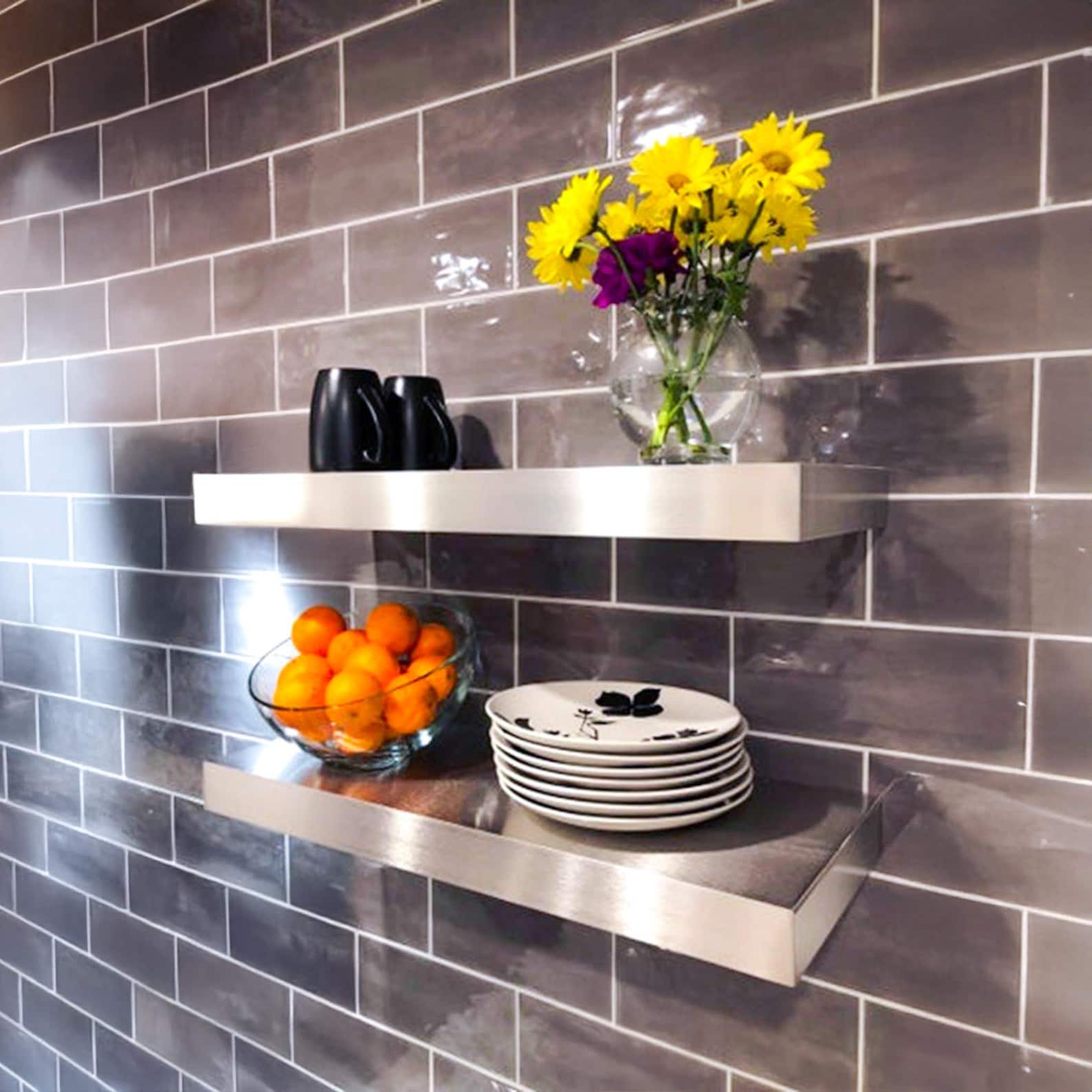 Stainless Steel Floating Shelves: Fireproof, Waterproof, Heavy Duty - Etsy