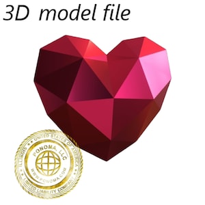 Scultura a forma di cuore, modello 3D, file OBJ per lavorazione fai da te dei metalli