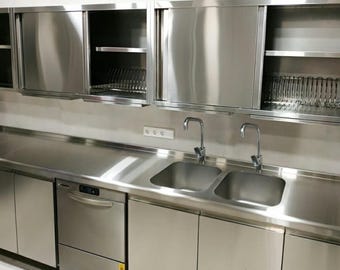 Kitchen Island Countertop 3&quot; Without Backsplash, Seamless Brushed Stainless Steel Table Top, Metal Countertop,Home Improvement,Butcher Block