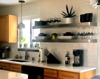 Stainless Steel Floating Shelves: Heavy Duty Kitchen, Bathroom, Spice Rack