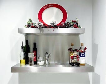 Custom Stainless Steel Floating Shelf: Heavy Duty Metal Wall Shelves