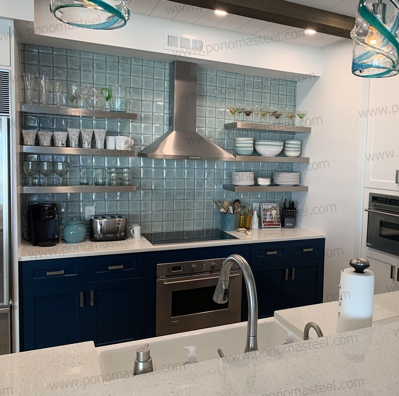 stainless steel floating shelves