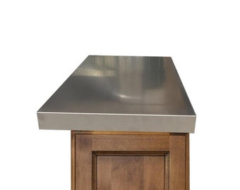 Island countertop 3&quot; thick without backsplash seamless brushed stainless steel