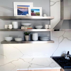 Stainless Steel Floating Shelves: Waterproof Kitchen Wall Decor