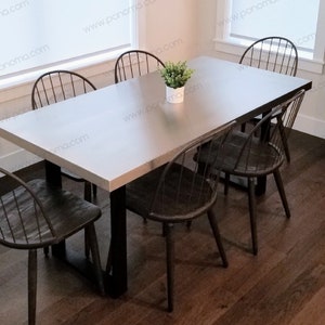Table PONOMA® seamless brushed stainless steel, thickness 1.5&quot; + 28&quot; height legs