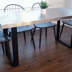 Table PONOMA® seamless brushed stainless steel, thickness 1.5&quot; + 28&quot; height legs