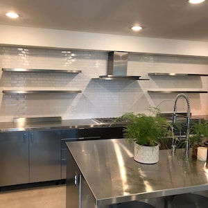 Countertop For Kitchen Island 1.5&quot; Thick Without Backsplash, Metal Table Top, Stainless Steel Furniture, Butcher Block, Kitchen And Dining