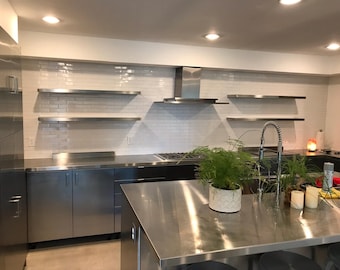 Countertop For Kitchen Island 1.5&quot; Thick Without Backsplash, Metal Table Top, Stainless Steel Furniture, Butcher Block, Kitchen And Dining