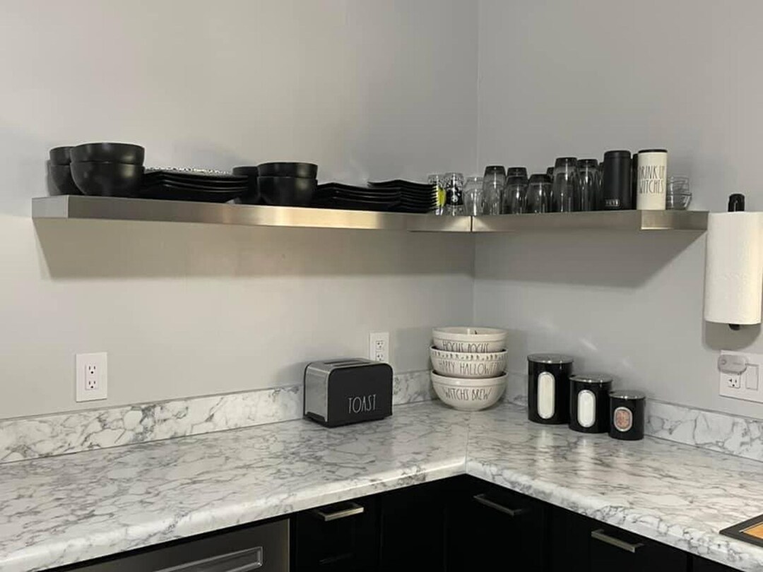 Floating Chefs Rack Floating Kitchen Shelves, Spice Rack, Hosting Decor, Metal Wall Shelf ...