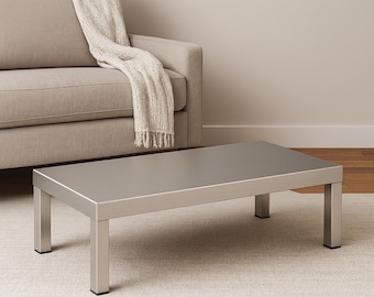 Modern Stainless Steel Coffee Table | Heavy Solid Metal Table | No Assembly | Custom Length up to 113” | Console for entryway