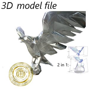 Scultura American Eagle, modello 3D, file OBJ per lavorazione fai da te dei metalli