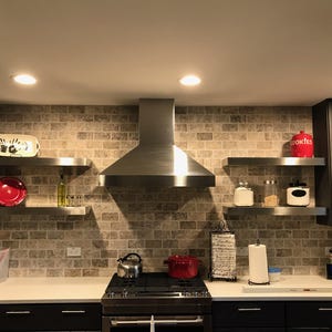 Above Range Hood Shelf PONOMA®, Stainless Steel Floating Shelves 26&quot;-32&quot;, Kitchen Heavy Duty Vent Hood Shelf,Spice Rack,Extractor Hood Shelf