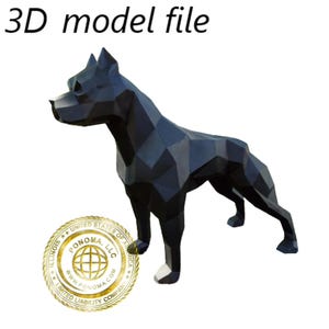 Scultura di Pitbull, modello 3D, file OBJ per lavorazione fai da te dei metalli