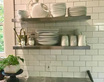 Stainless Steel Floating Shelf: Heavy Duty Bar Shelf, Spice Rack