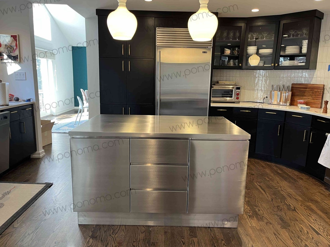 Kitchen Island 60x39xh.35 With Mixer Lift, Kitchenware, Stainless Steel