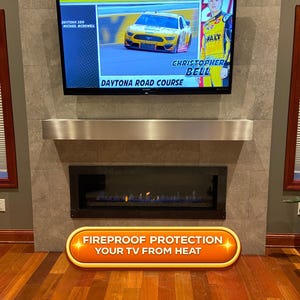 Repisa flotante moderna de acero inoxidable para chimenea – Resistente al calor e incombustible, diseño Ponoma®