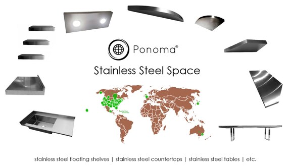 Fireplace 100 Stainless Steel Floating Shelf Ponoma For Safe Etsy