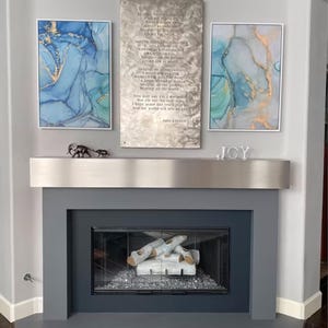 Mantel Non Combustible by PONOMA® - Metal Fireplace Mantel Shelves, Floating Shelves For Under TV, Stainless Steel Fireproof Shelves