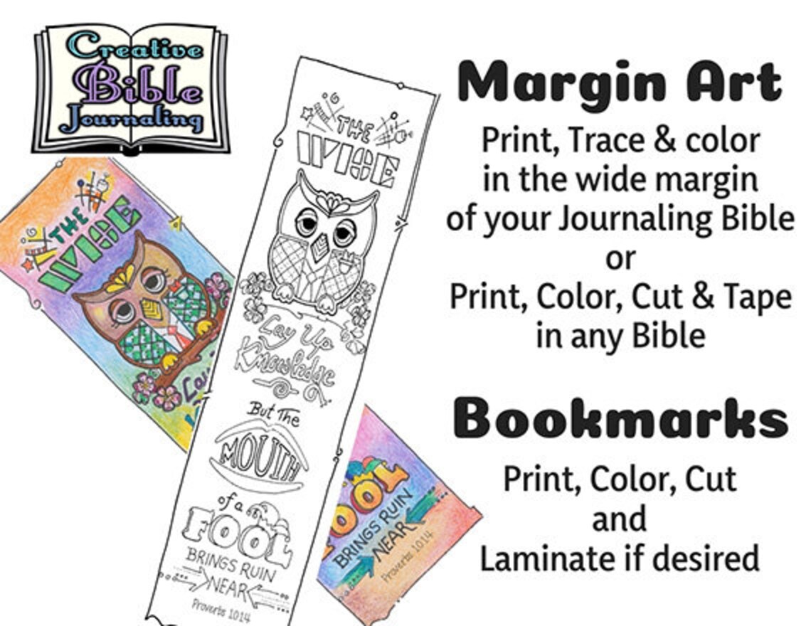 Margin Art for Bible Journaling, Tip-ins, Bookmarks Download Printable ...