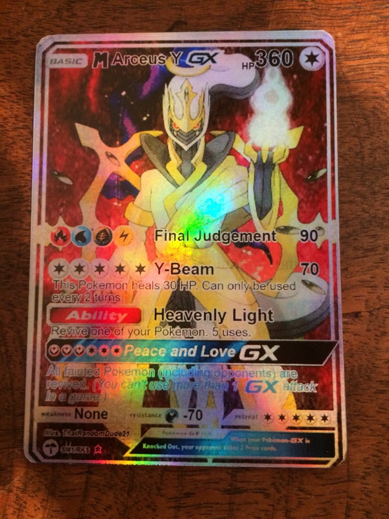 Arceus Gx Ex Pokemon Orica Custom Card Etsy