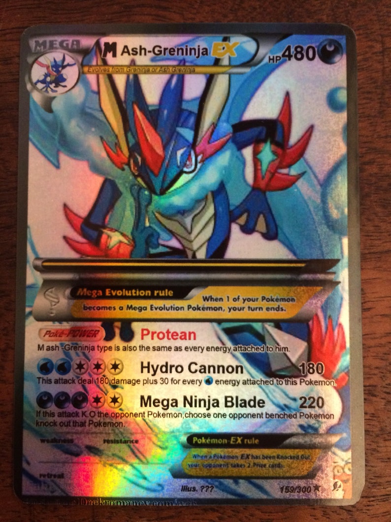 Ash Greninja Gx Ex Orica Pokemon Card Etsy