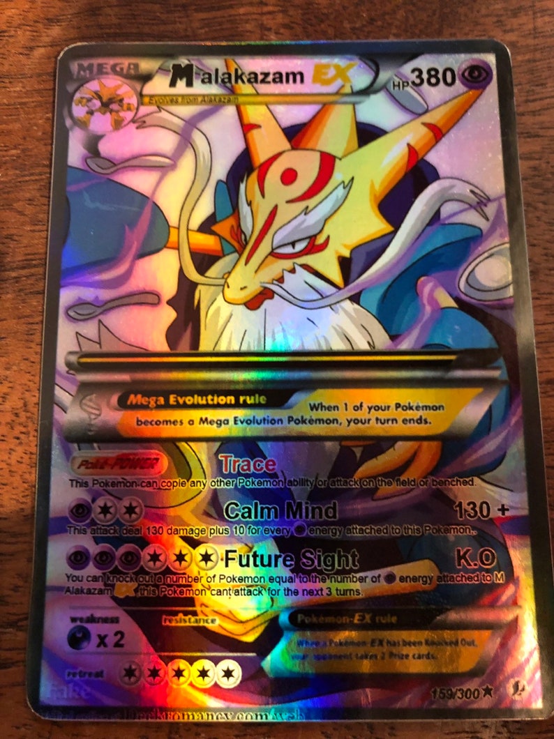 Mega m Alakazam gx ex hybrid pokemon set luxury card orica | Etsy