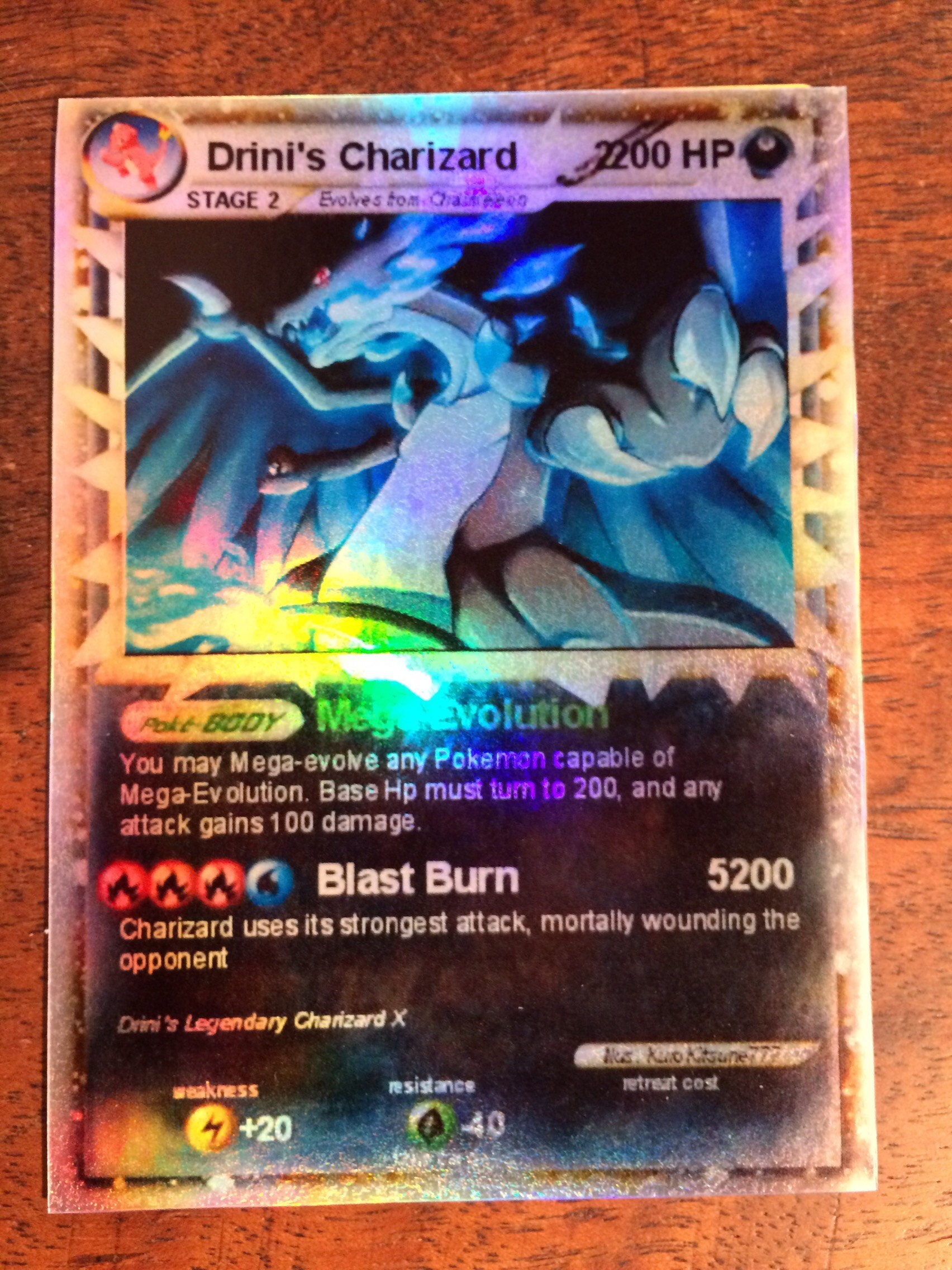 Mega Charizard Ex Gx Pokemon Orica Proxy Card Etsy