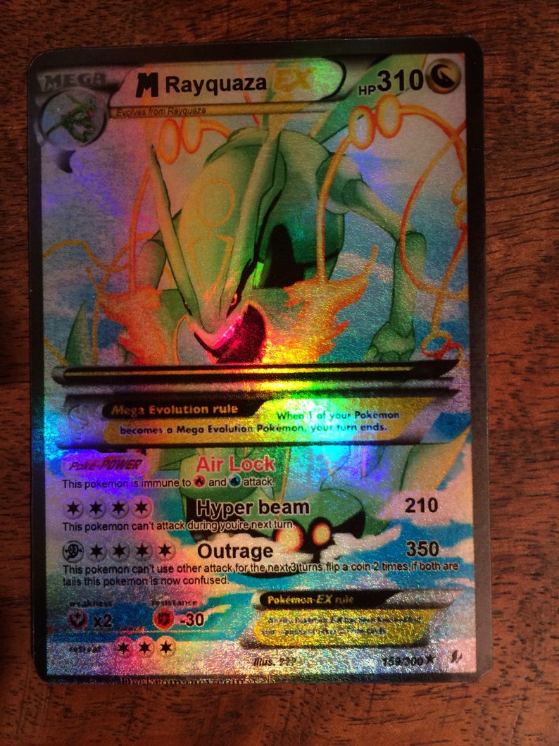 Read The Description M Rayquaza Ex Mega Full Art Shiny Orica Pokemon Card Pokemon Trading Card Game Collectible Card Games
