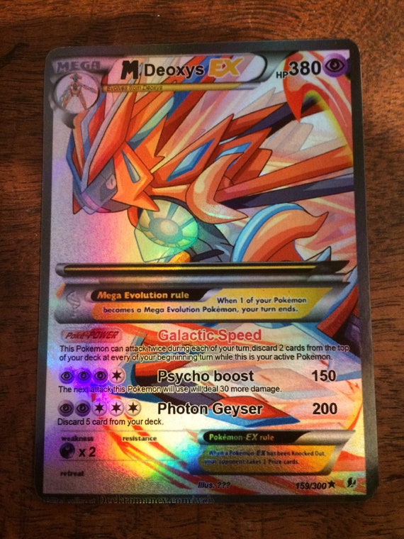 Mega M deoxys break gx ex pokemon card orica proxy holographic | Etsy