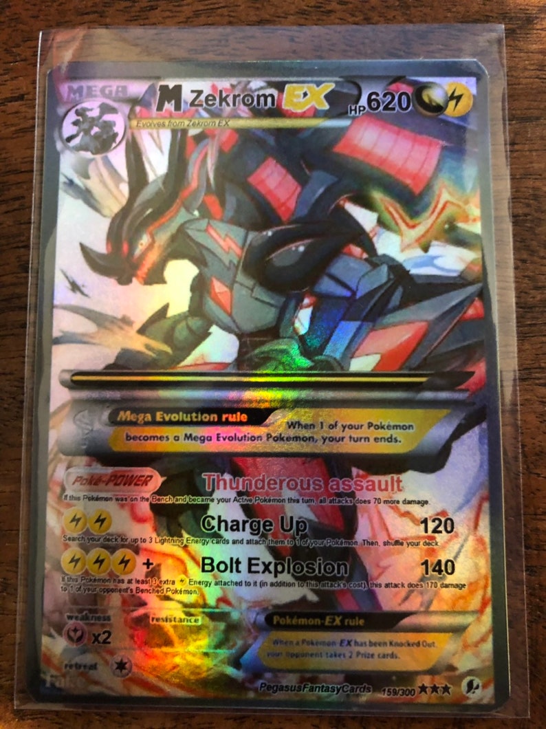 Zekrom Shadow Gx Ex Pokemon Card Orica Proxy Mega M