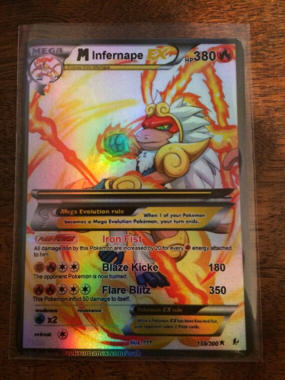 infernape ex m mega gx pokemon luxury card orica custom card etsy