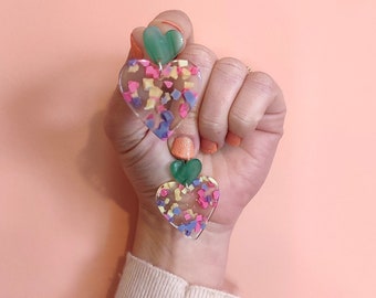 Terrazzo heart earrings