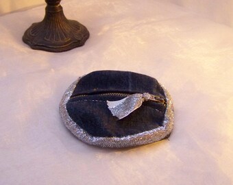 round coin recycled denim