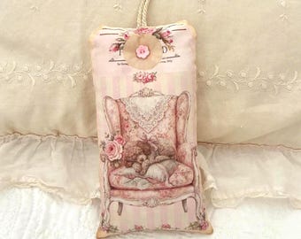 Fabric label for hanging fragrance diffuser, fabric decoration for dog chair, nostalgia, floral scent, shabby chic