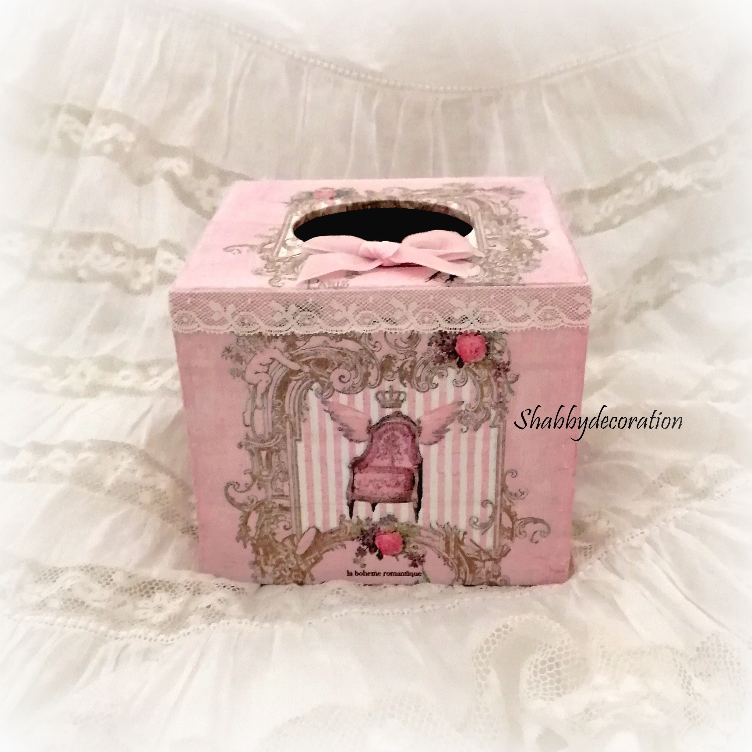 Boite à Mouchoirs Shabby Imprimée Shabby