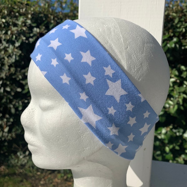 bandeau cheveux enfant bleu étoiles