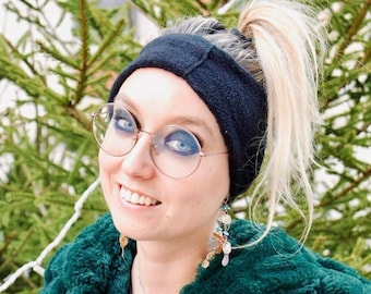 Women's fleece headband – Warm and soft winter accessory – Handmade