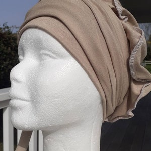 beige chemo scarf hat for women