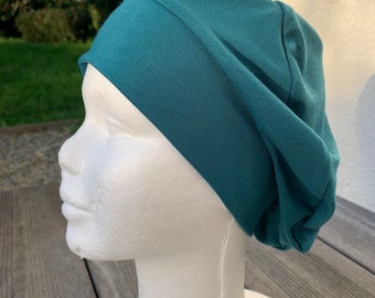 Turban bleu canard chimio pour femme