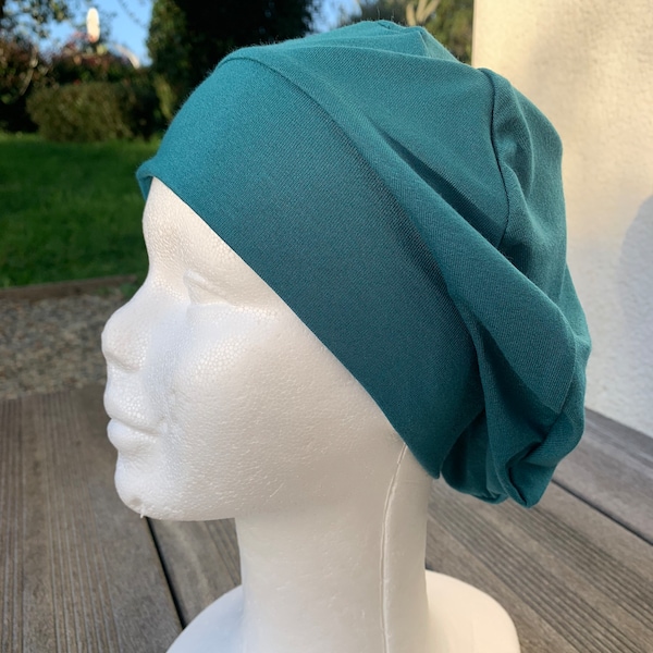 Turbante de quimioterapia azul pato para mujer