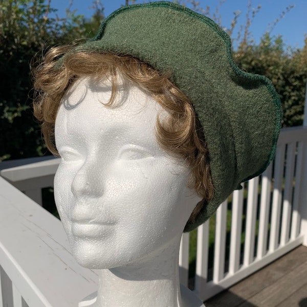 béret vert en laine bouillie femme cadeau