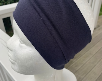 Women&#39;s Navy Blue Headband | Stretch Viscose Headband | Classic and Modern Style
