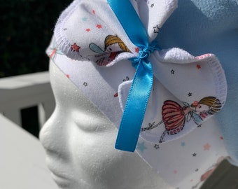 pale blue and white children's fairy hat in organic cotton gift