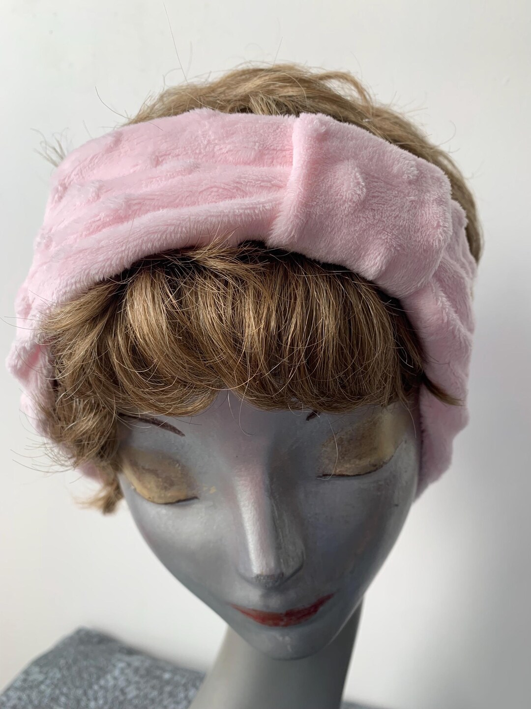 Women's Pink Polka Dot Fleece Headband – Warm and Soft Headband ...