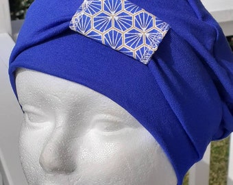 Royal blue turban for women in chemo or not Liora linevacreations