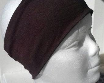 Brigitte chocolate brown stretch headband for women