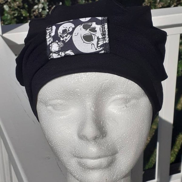 bonnet et bandeau noir pour femme